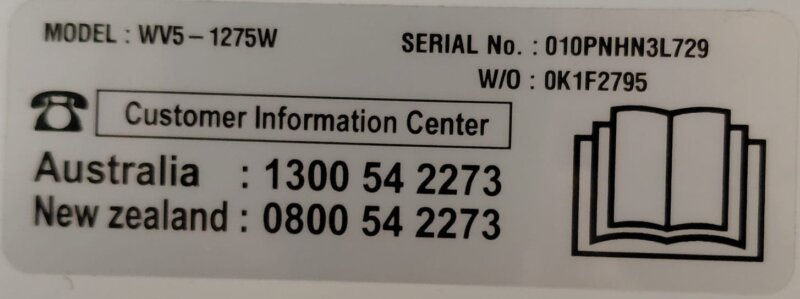 LG 7.5kg Front Load Washer WV5-1275W