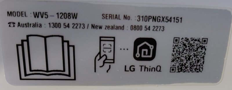 LG 8kg Front Load Washer WV5-1208W