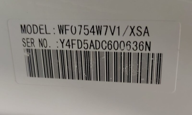 Samsung 7.5kg Front Load Washer – WF0754W7V1