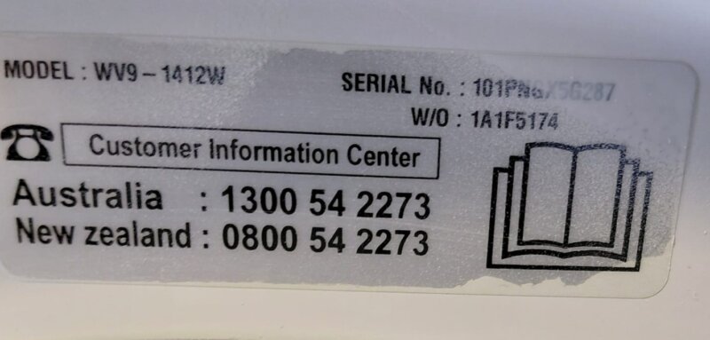 LG WV9-1412W 12kg Front Load Washing Machine