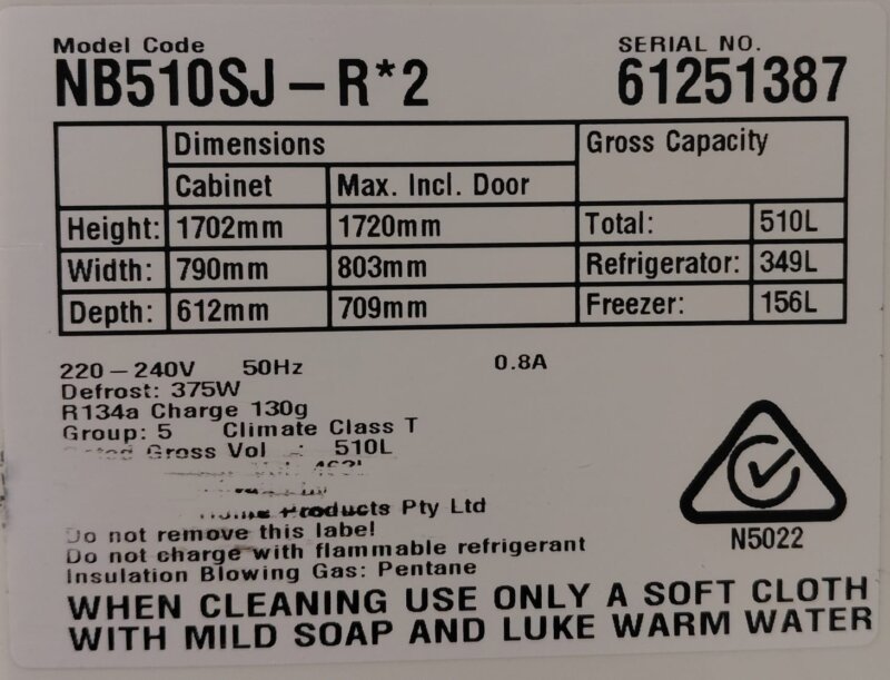 Electrolux 510L Bottom Mount Fridge – NB510SJ-R
