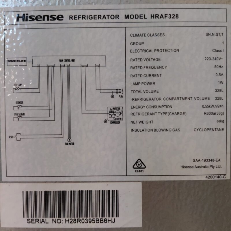 Hisense 328L Upright Refrigerator – HRAF328
