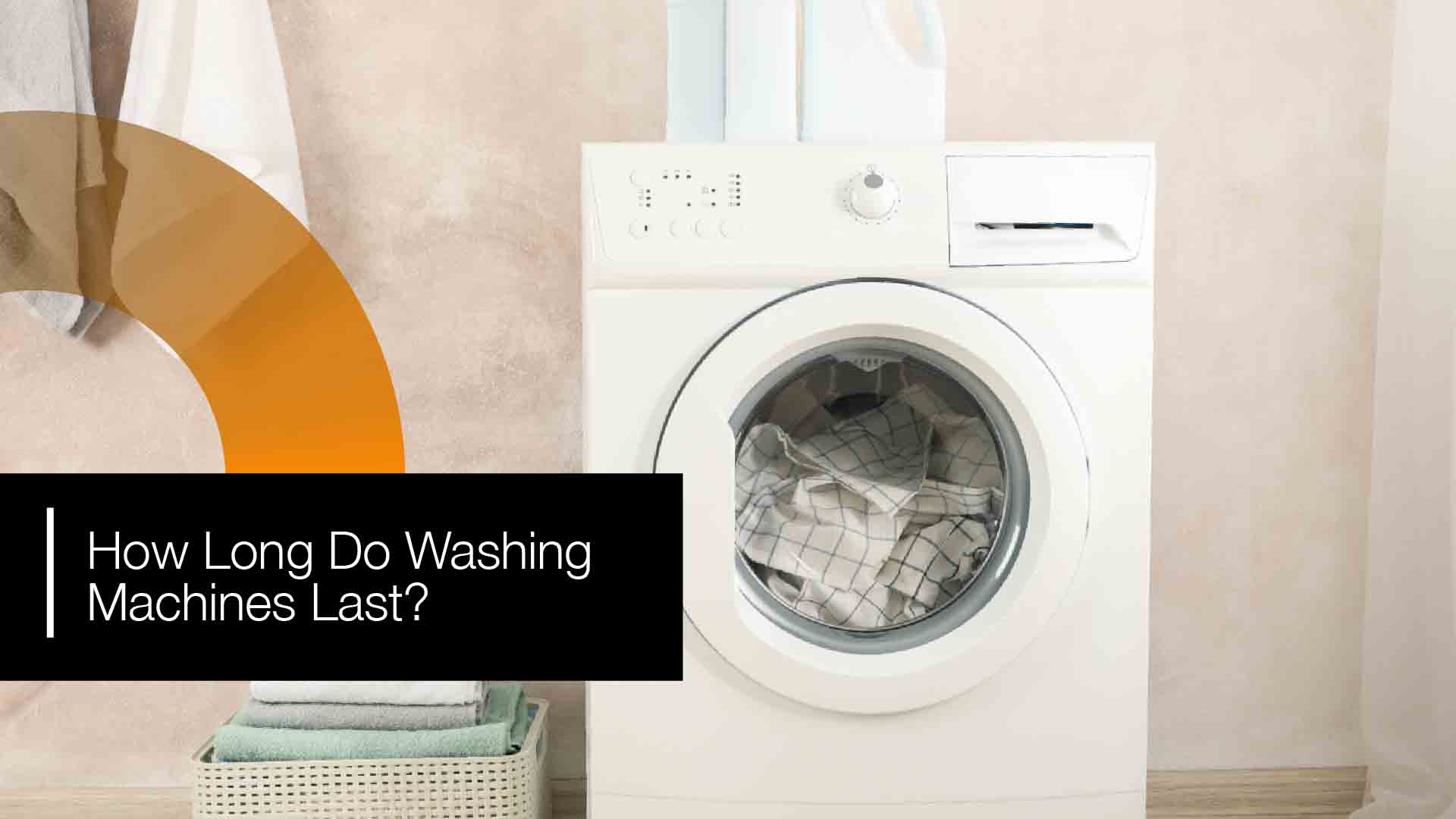 Front-load washing machine in a laundry room showing signs of regular use.