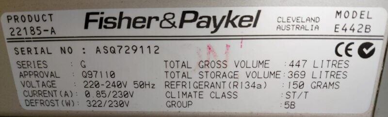 Refurbished Fisher & Paykel 447L Bottom Mount Fridge E442B