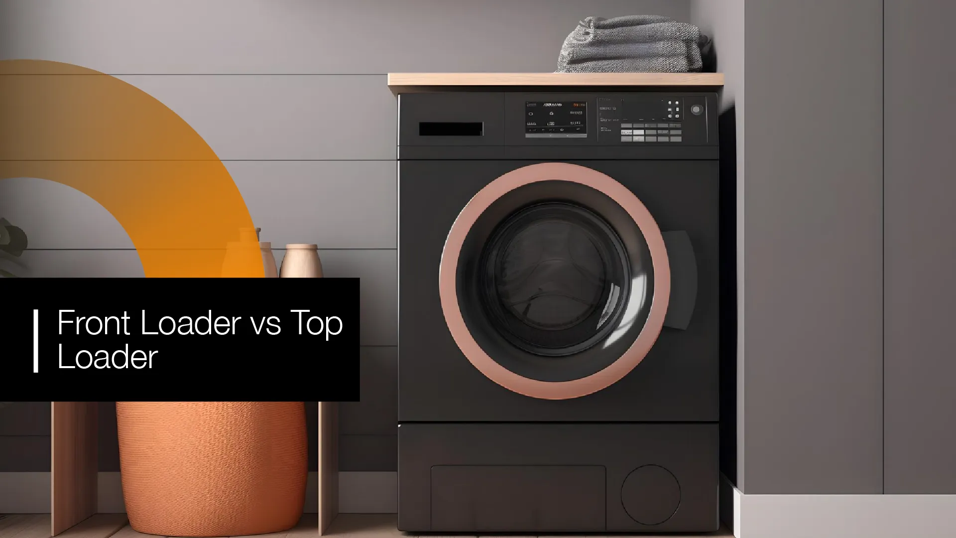 Front-load and top-load washing machines displayed side by side for comparison.