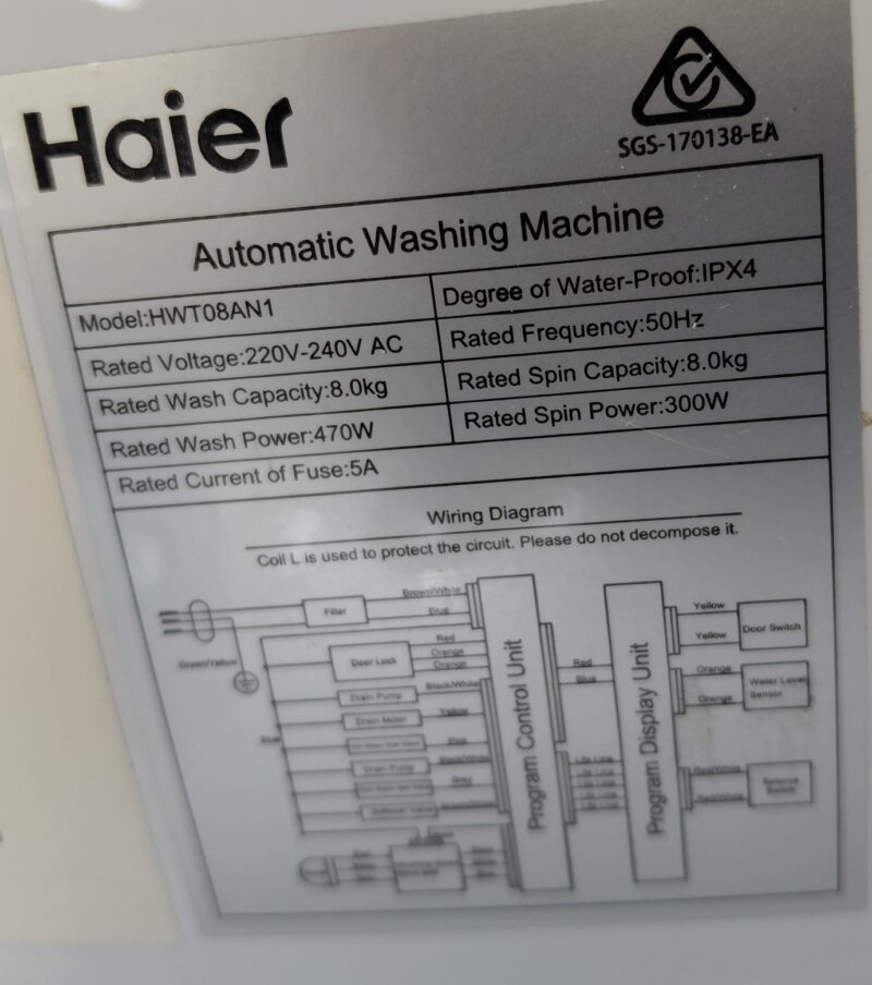 Haier 8kg Top Load Washing Machine – HWT08AN1
