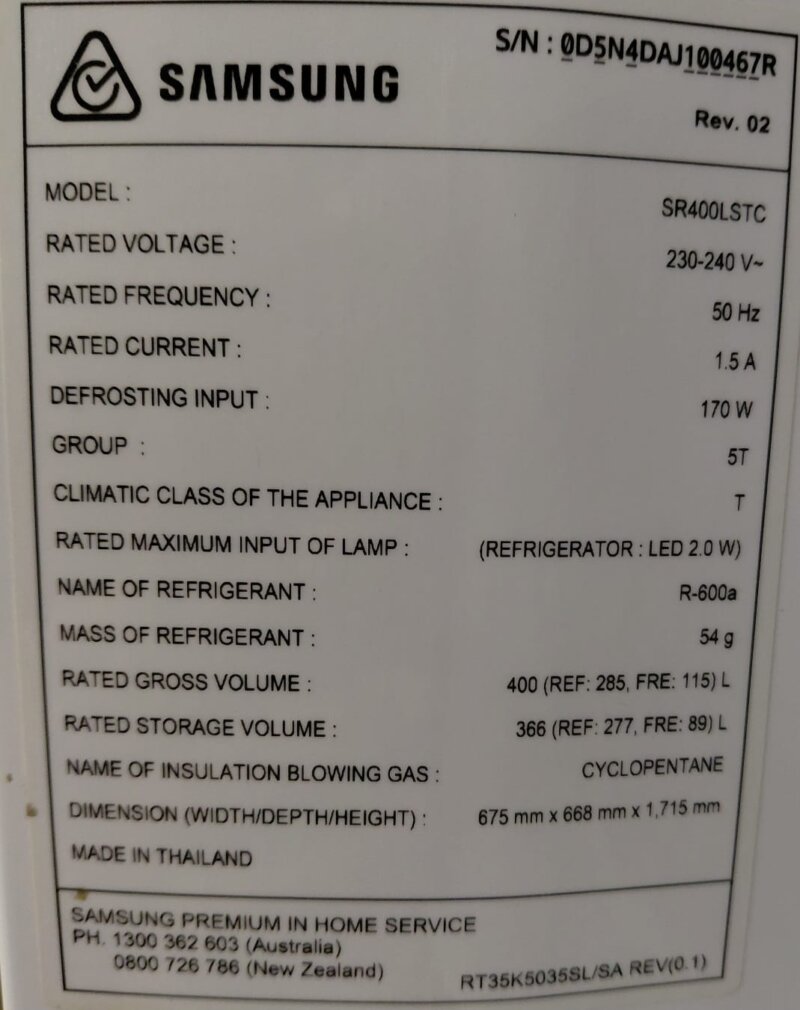 Samsung 400L Top Mount Fridge – SR400LSTC