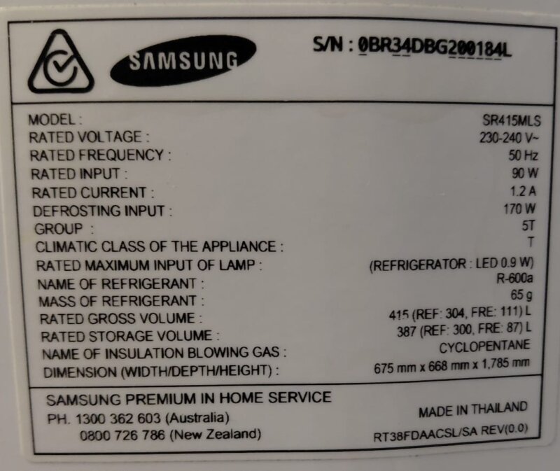 Samsung 415L Top Mount Fridge – SR415MLS
