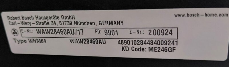Bosch Series 8 8kg Front Load Washing Machine WAW28460AU