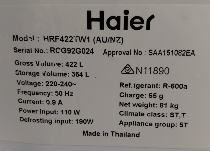Haier 422L Top Mount Fridge – HRF422TW1