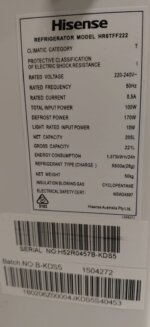 Hisense 221L Top Mount Fridge HR6TFF222