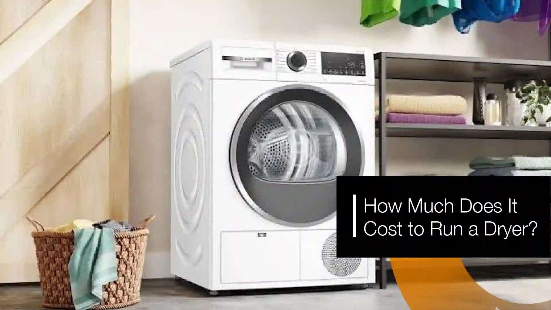 Clothes dryer running in a home while using electricity.