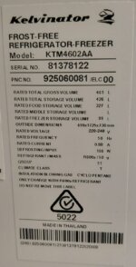 Kelvinator 461L Top Mount Fridge KTM4602AA