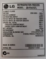 LG 693L Side by Side Fridge – GR-P247STL