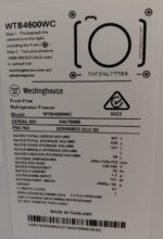 Westinghouse 461L Top Mount Fridge – WTB4600WC