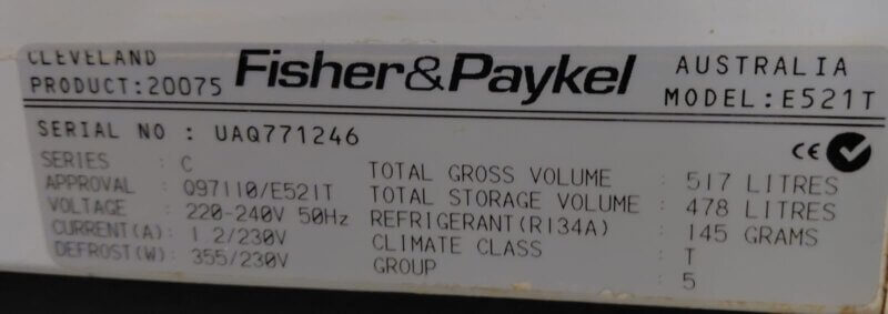 Fisher & Paykel 517L Top Mount Fridge E521T