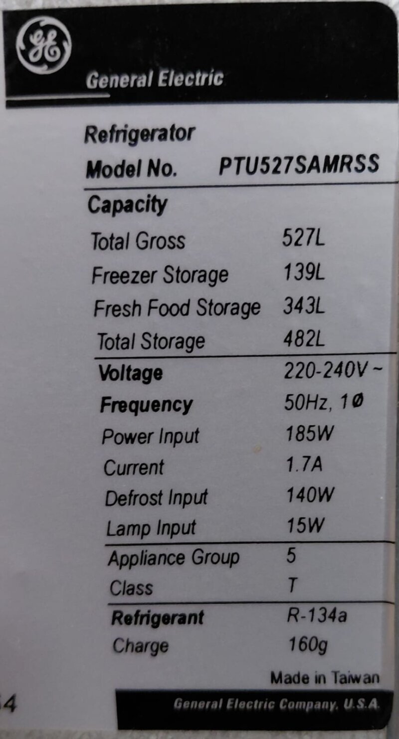 GE 527L Top Mount Fridge – PTU527SAMRSS