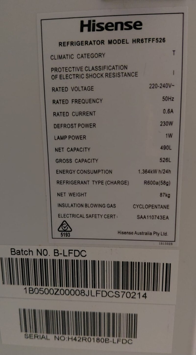 Hisense 526L Top Mount Fridge Freezer – HR6TFF526