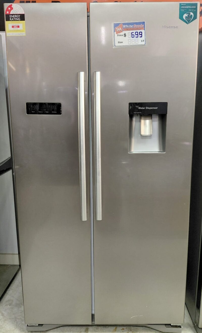 Hisense 610L Side by Side Fridge HR6SBSFF610SW