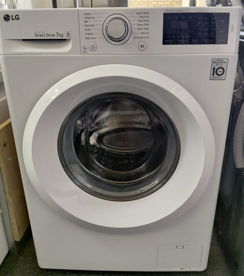 The LG WD1207NCW 7kg Front Load Washing Machine features 6 Motion Wash Technology, an Inverter Direct Drive Motor, 1200 rpm spin speed and 14 wash programs. This refurbished washing machine has been checked, tested and cleaned by WA White Goods and comes with a 3-month warranty. Delivery and pick-up available.