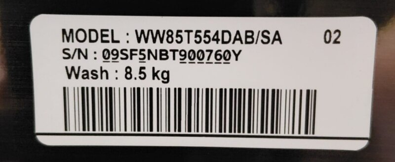 Samsung 8.5kg AddWash Front Load Washer WW85T554DAB
