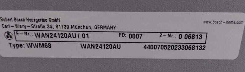 Bosch 8kg Series 4 Front Load Washing Machine WAN24120AU