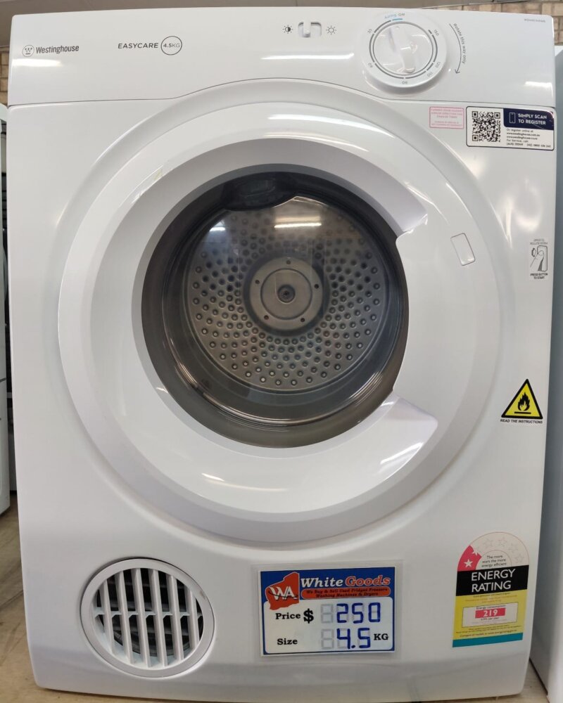 Westinghouse 4.5kg Vented Dryer WDV457H3WB